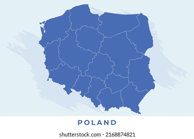 National map of Poland, Poland map vector, illustration vector of Poland Map.