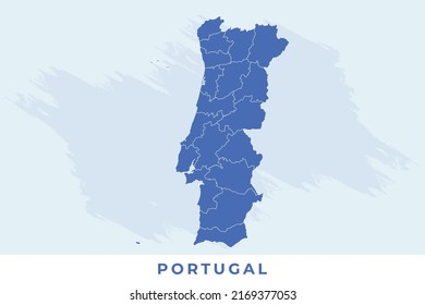 National map of Portugal, Portugal map vector, illustration vector of Portugal Map.