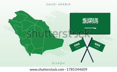 National map of Saudi Arabia, Vector flag of Saudi Arabia, Saudi Arabia map, illustration flag size vector of Saudi Arabia.