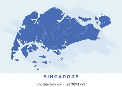 National Map Singapore Singapore Map Vector Stock Vector (Royalty Free ...