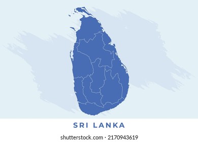 Nationale Karte von Sri Lanka, Sri Lanka Karte Vektor, Vektorgrafik von Sri Lanka Karte.