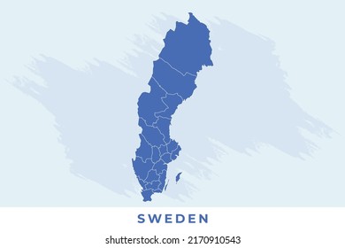 National map of Sweden, Sweden map vector, illustration vector of Sweden Map.