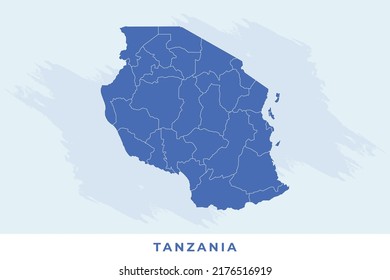 National Map Tanzania Tanzania Map Vector Stock Vector (Royalty Free ...