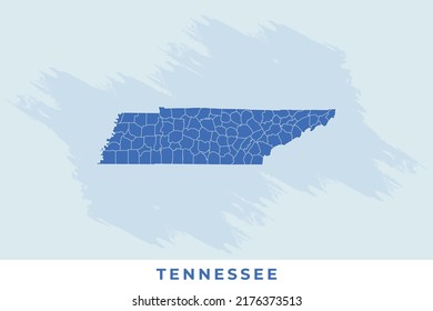 Mapa nacional de Tennessee, vector del mapa de Tennessee, vector de ilustración del Mapa de Tennessee.