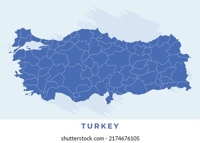 National map of Turkey, Turkey map vector, illustration vector of Turkey Map.