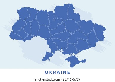 Nationale Karte der Ukraine, Ukraine Karte, Vektorgrafik, Vektorgrafik der Ukraine Karte.