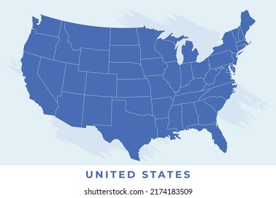 National map of United States, United States map vector.