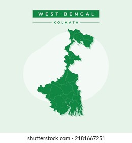 National map of West Bengal, West Bengal map vector, illustration vector of West Bengal Map.