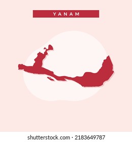 National map of Yanam, Yanam map vector, illustration vector of Yanam Map.