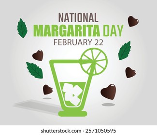 National Margarita Day design template concept observed on February 22. Food and Beverage Vector Illustration.