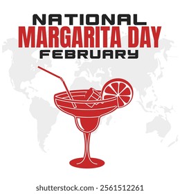 NATIONAL MARGARITA DAY social media post Vector Illustration on february