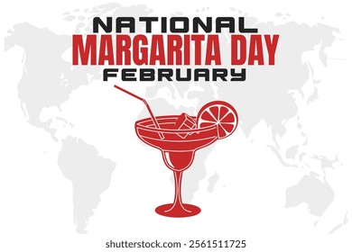 NATIONAL MARGARITA DAY Vector Illustration background on february