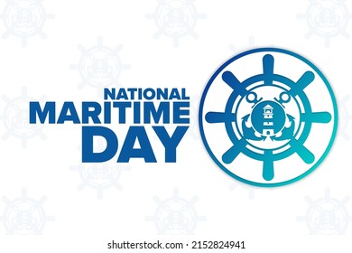 National Maritime Day. Holiday concept. Template for background, banner, card, poster with text inscription. Vector EPS10 illustration