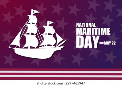 National maritime day may 22 vector illustration, suitable for web banner poster or card campaign