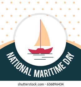National Maritime Day. Suitable for banner, poster, greeting card, mug, shirt, template and print advertising. Vector Illustration
