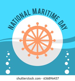 National Maritime Day. Suitable for banner, poster, greeting card, mug, shirt, template and print advertising. Vector Illustration
