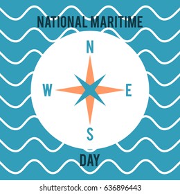 National Maritime Day. Suitable for banner, poster, greeting card, mug, shirt, template and print advertising. Vector Illustration

