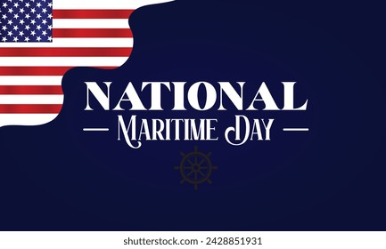 National Maritime Day Text With Usa Flag Design