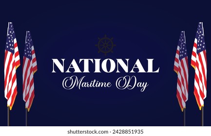 National Maritime Day Text With Usa Flag Design