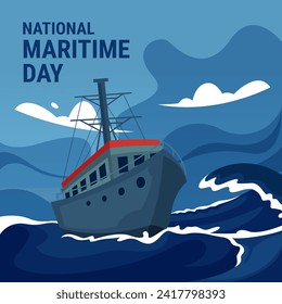 National maritime day vector illustration