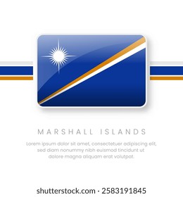 National Marshall Island Flag.Vector Marshall Island Button Flag. Realistic National Flag Design and Vector Template.