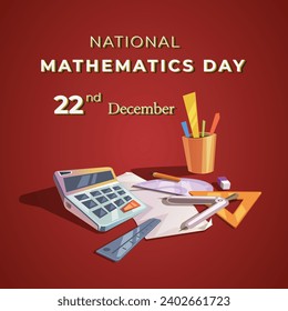 National Mathematics Day Vektorgrafik Social Media Post Design, 22. Dezember