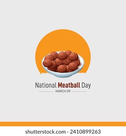 Nationaler Meatball-Tag. Meatball Food, Vektorgrafik.