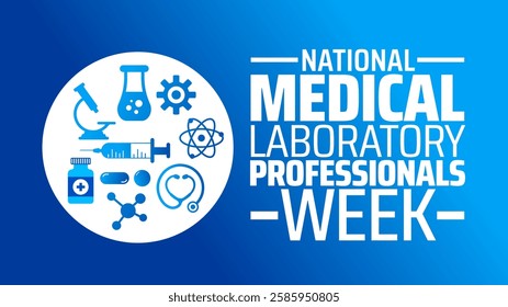 National Medical Laboratory Professionals Week background banner or poster design template. observed every year in March. Holiday concept. Use to any Template, card, poster, placard, template.