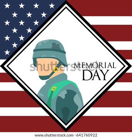 National Memorial Day. Suitable for banner, poster, greeting card, mug, shirt, template and print advertising. Vector Illustration
