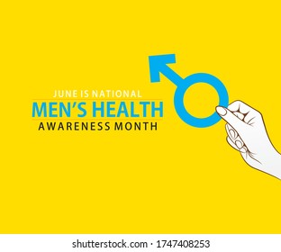 national men's health awareness month celebrate in june, poster or banner design 