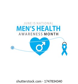 national men's health awareness month celebrate in june, poster or banner design 
