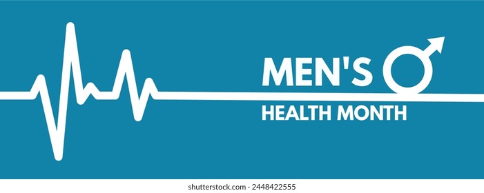 National Men's Health Month	- banner, vector illustration