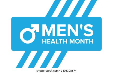 National Men's Health Month in June. Health education program. Celebrated annual in United States. Medical concept. Care and health. Poster, card, banner and background. Vector illustration