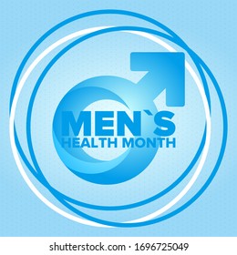 National Men's Health Month in June. Health education program. Celebrated annual in United States. Medical concept. Care and health. Poster, card, banner and background. Vector illustration