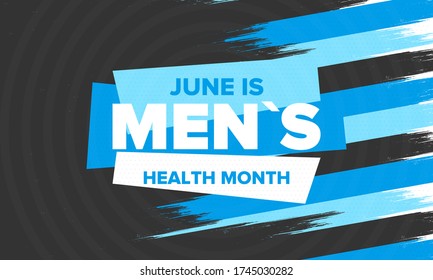 National Men's Health Month in June. Health education program. Celebrated annual in United States. Medical concept. Care and health. Poster, card, banner and background. Vector illustration svg