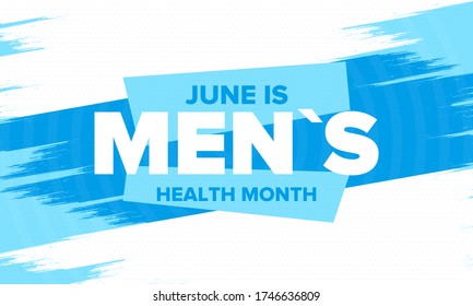 National Men's Health Month in June. Health education program. Celebrated annual in United States. Medical concept. Care and health. Poster, card, banner and background. Vector illustration