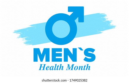 National Men's Health Month in June. Health education program. Celebrated annual in United States. Medical concept. Care and health. Poster, card, banner and background. Vector illustration