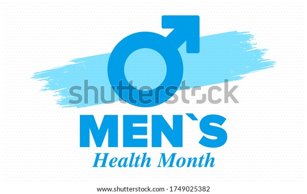 National\
Men\'s Health Month in June. Health education program. Celebrated\
annual in United States. Medical concept. Care and health. Poster,\
card, banner and background. Vector\
illustration