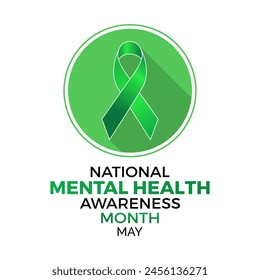 National Mental Health Month health awareness vector illustration. Disease prevention vector template for banner, card, background.