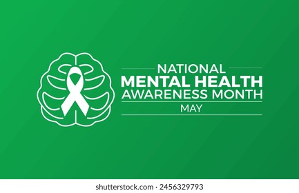 National Mental Health Month health awareness vector illustration. Disease prevention vector template for banner, card, background.