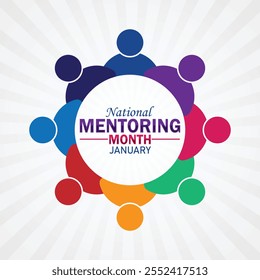 National Mentoring Month january. Holiday concept. Template for background, banner, card, poster with text inscription. Vector illustration