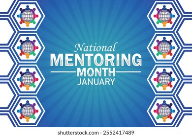 National Mentoring Month january wallpaper with shapes and typography, banner, card, poster, template. National Mentoring Month january, Modern background