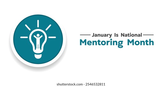 National Mentoring Month. People and lamp. Great for cards, banners, posters, social media and more. White background.