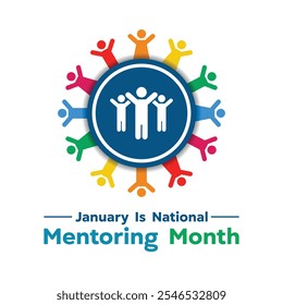 National Mentoring Month. Peoples. Great for cards, banners, posters, social media and more. White background.