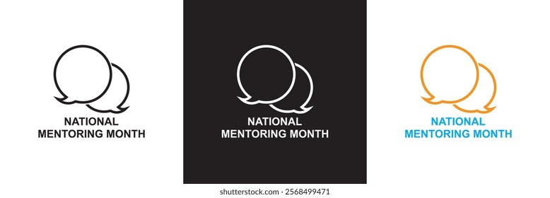 National Mentoring Month  template.  Celebrating Mentorship and Guidance. isolated on white and black background. vector illustration. EPS 10