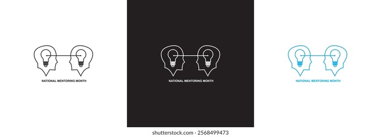 National Mentoring Month  template.  Celebrating Mentorship and Guidance. isolated on white and black background. vector illustration. EPS 10