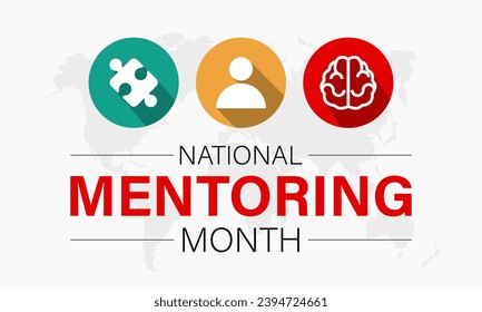 National Mentoring Month vector template. Empowering Futures and Inspiring Growth with Mentorship and Support Graphics. background, banner, card, poster design.