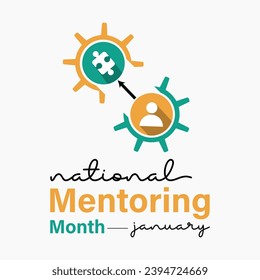 National Mentoring Month vector template. Empowering Futures and Inspiring Growth with Mentorship and Support Graphics. background, banner, card, poster design.