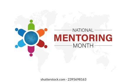 National Mentoring Month vector template. Empowering Futures and Inspiring Growth with Mentorship and Support Graphics. background, banner, card, poster design.