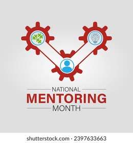 National Mentoring Month vector template. Empowering Futures and Inspiring Growth with Mentorship and Support Graphics. background, banner, card, poster design.